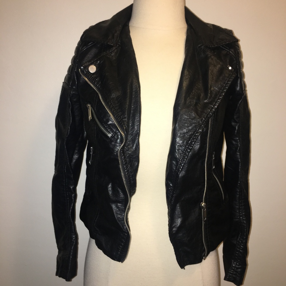 Pleather Motorcycle Jacket